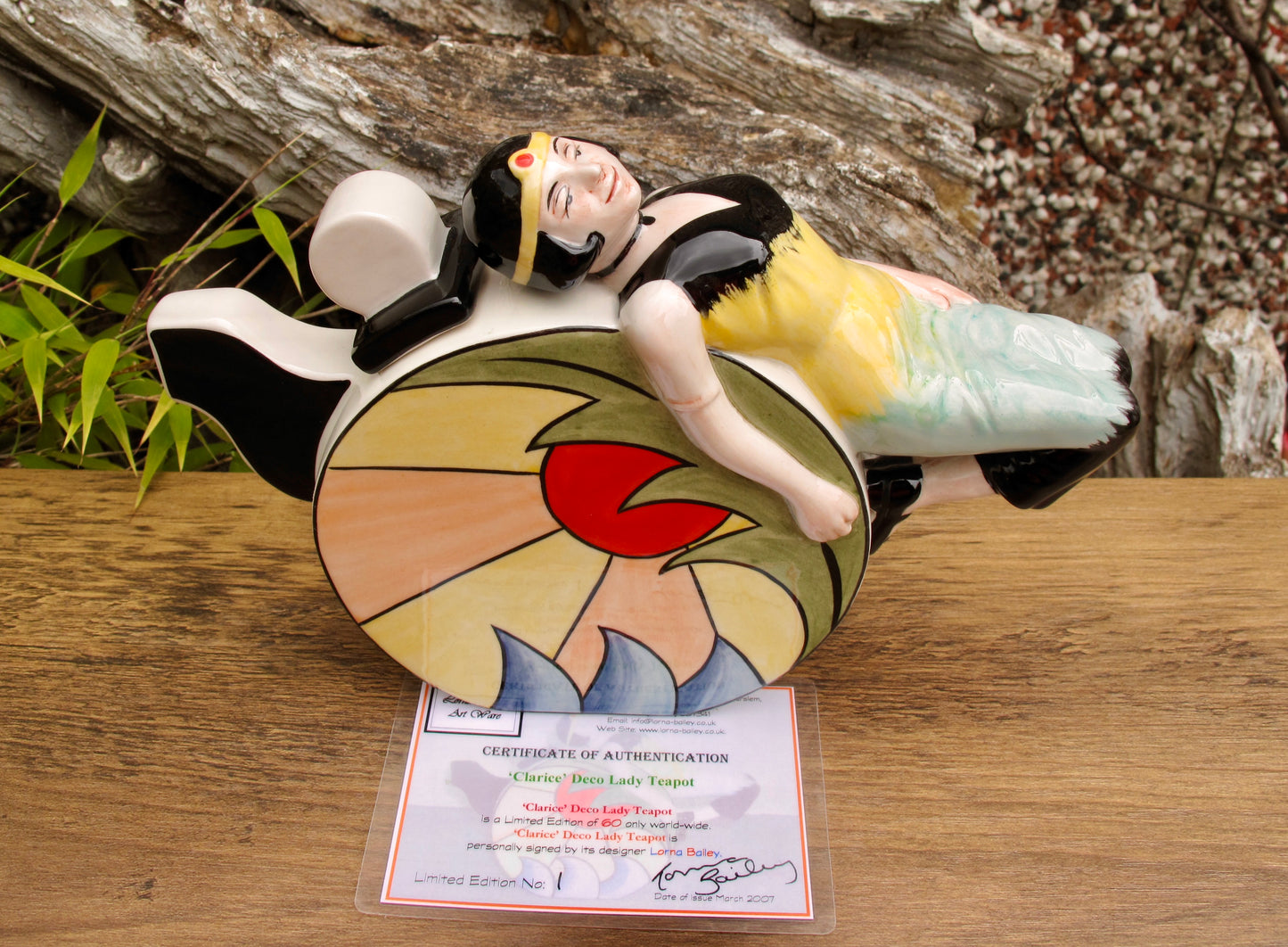 Lorna Bailey CLARICE DECO LADY TEAPOT Limited Edition 1/60 March 2007 COA