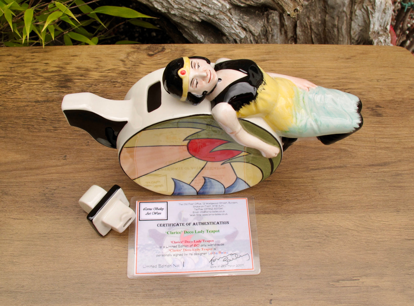 Lorna Bailey CLARICE DECO LADY TEAPOT Limited Edition 1/60 March 2007 COA