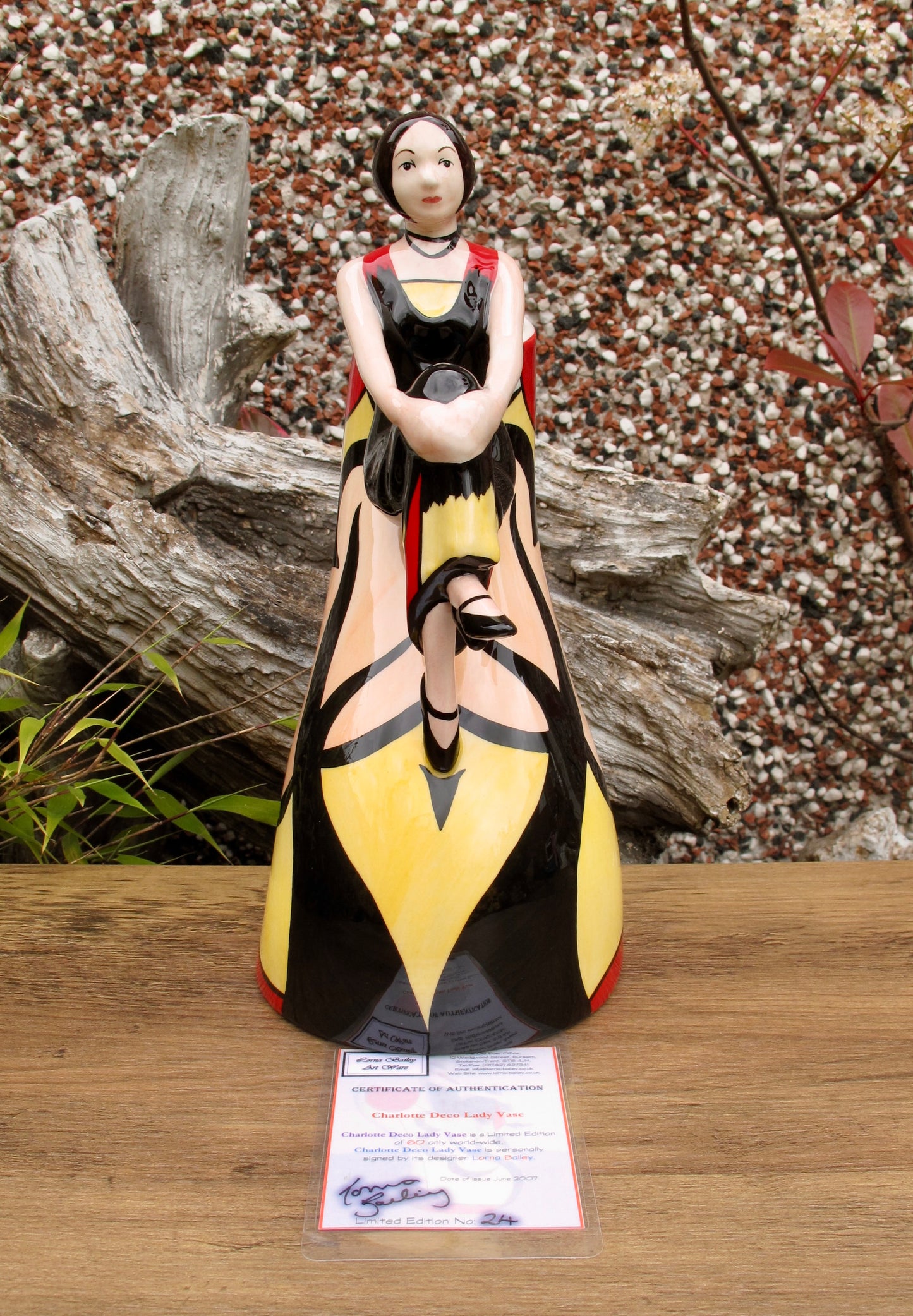 Lorna Bailey CHARLOTTE DECO LADY VASE Limited Edition 24/6o June 2007 COA