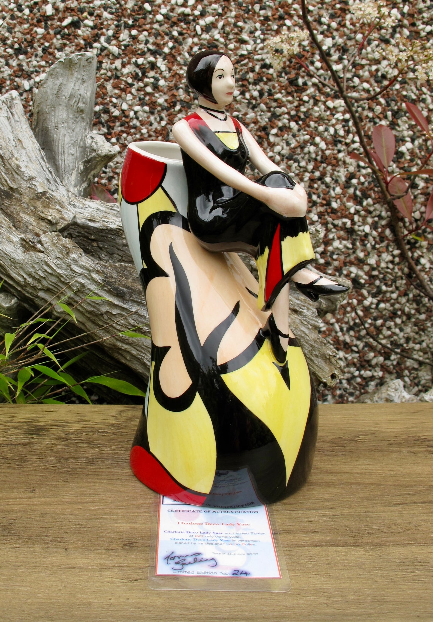 Lorna Bailey CHARLOTTE DECO LADY VASE Limited Edition 24/6o June 2007 COA