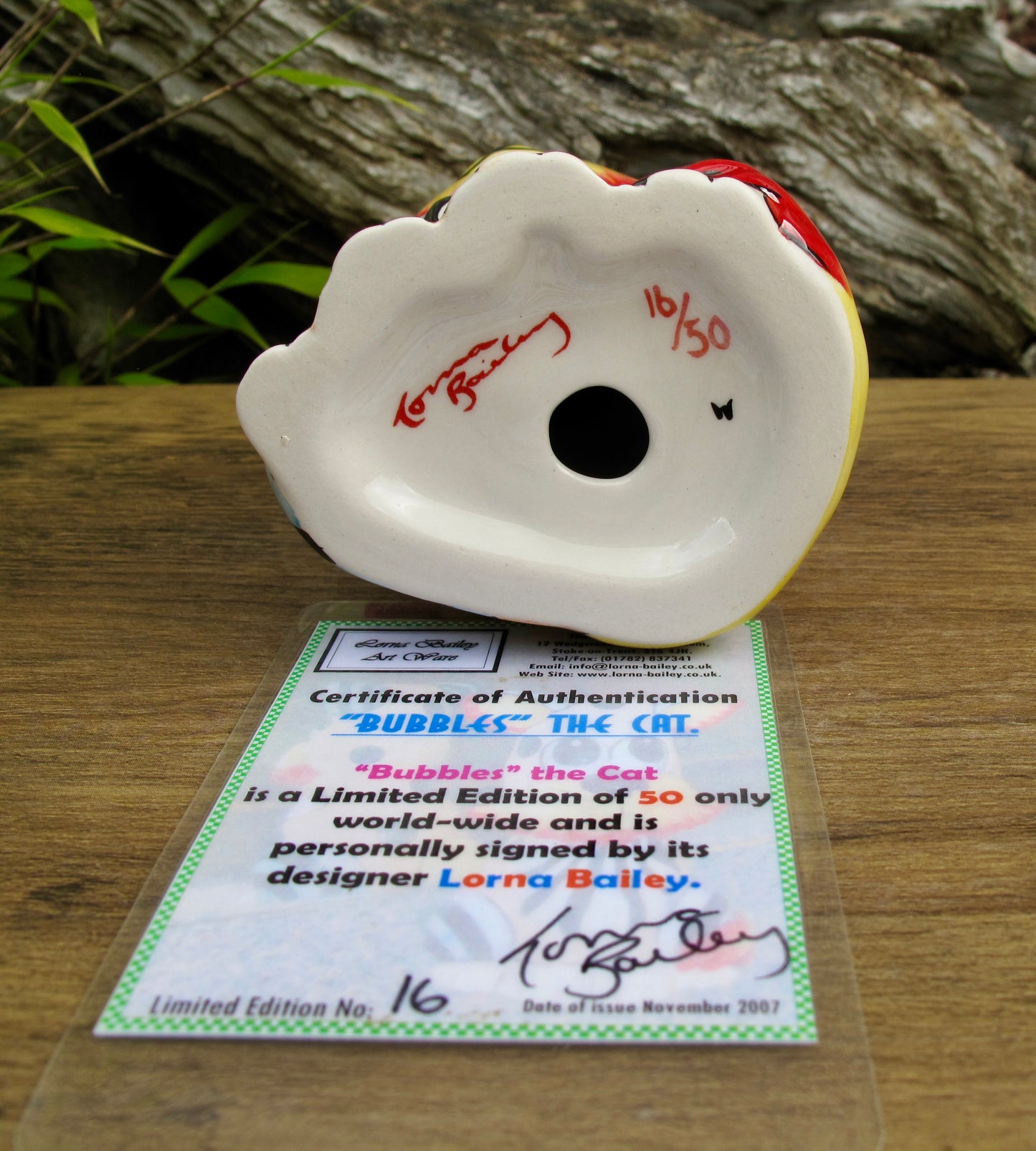 Lorna Bailey BUBBLES THE CAT Limited Edition 16/50 Nov 07 COA