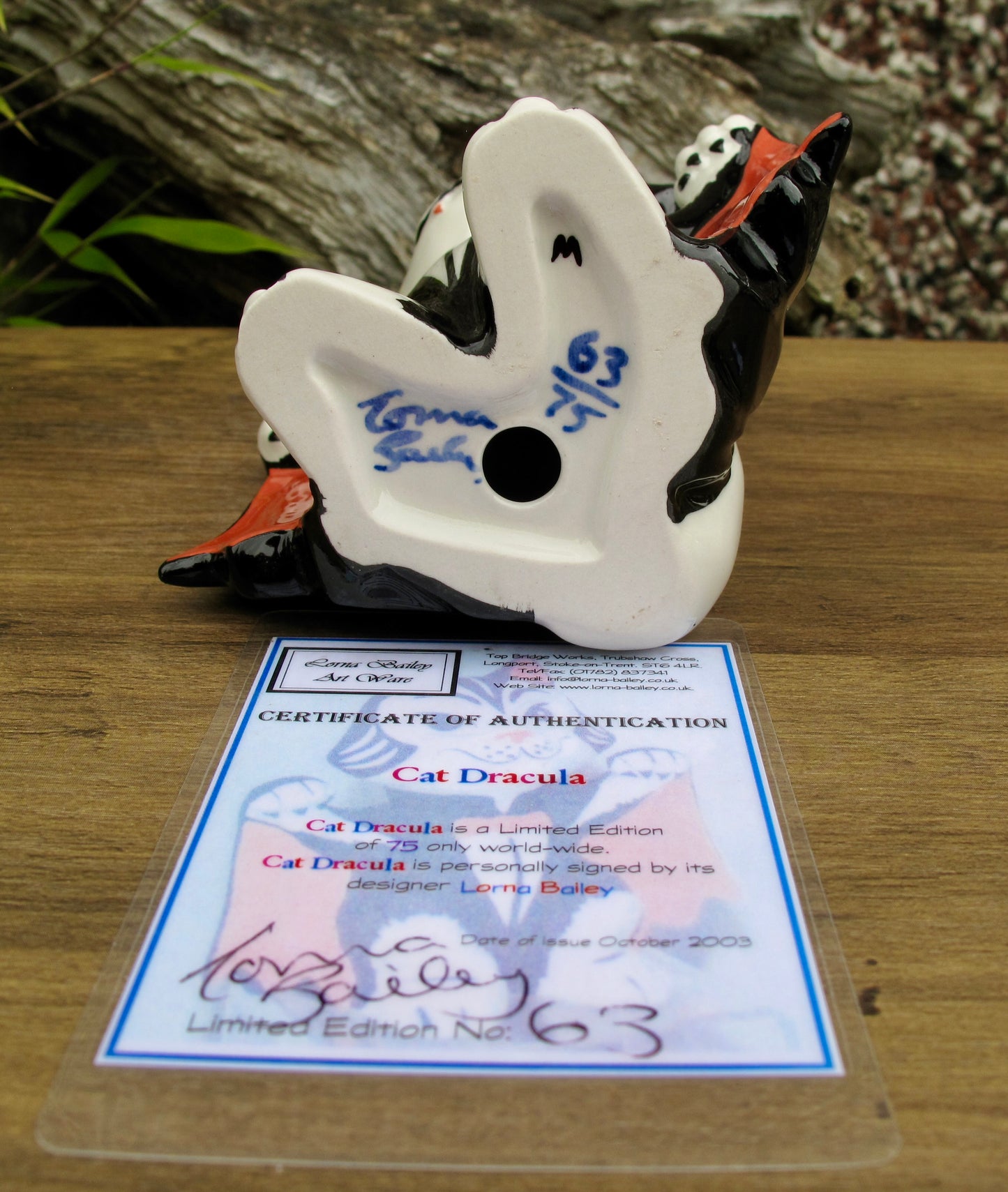 Lorna Bailey CAT DRACULA Limited Edition 63/75 Oct 2003 COA Halloween