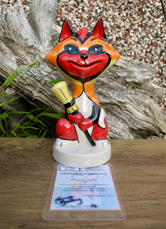 Lorna Bailey Broomstick the cat Limited Edition 4/50 Sept 2006 COA