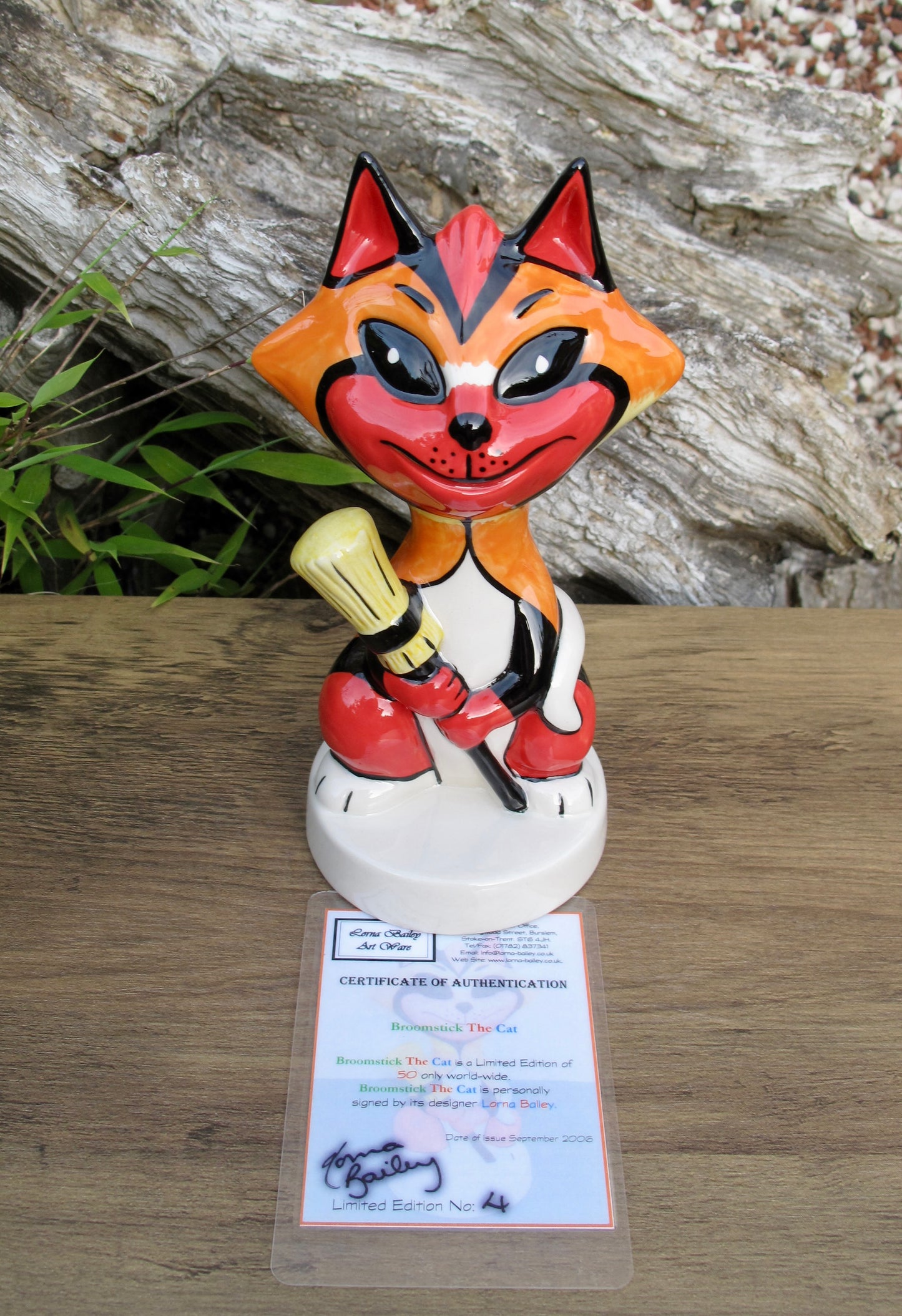 Lorna Bailey Broomstick the cat Limited Edition 4/50 Sept 2006 COA