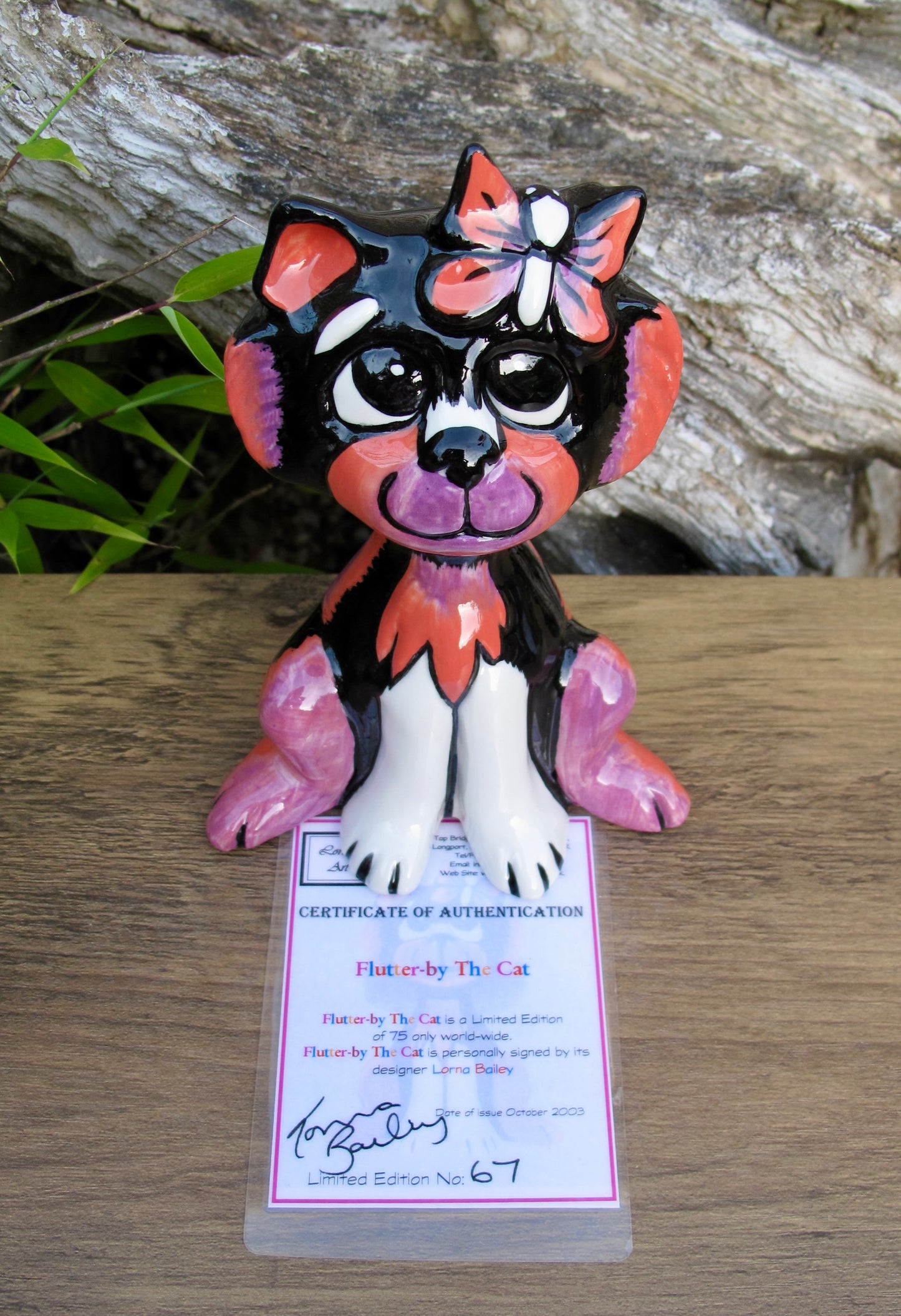 Lorna Bailey FLUTTER-BY THE CAT Limited Edition 67/75 Oct 2003 COA