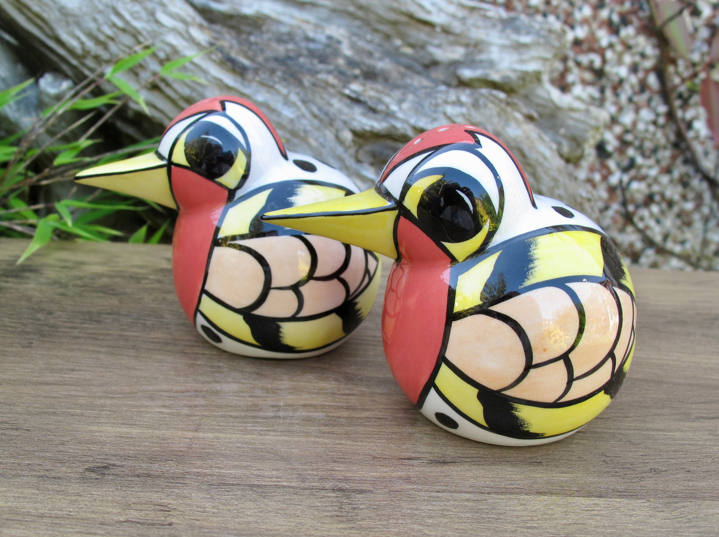 Lorna Bailey ROBIN CRUET Salt & Pepper Christmas 2004
