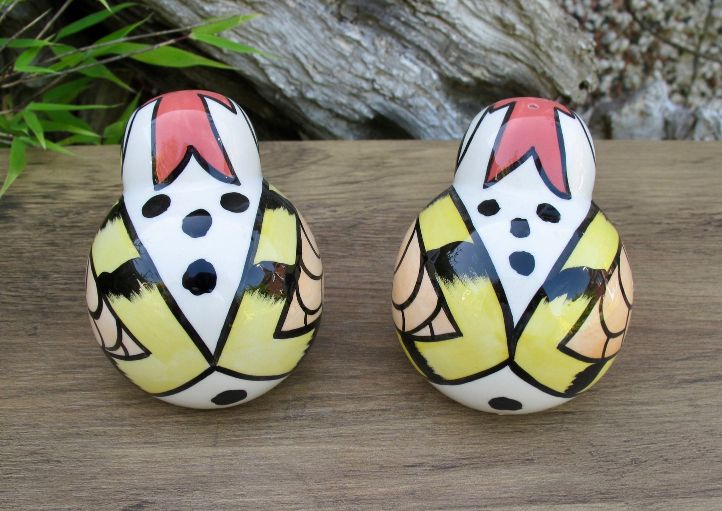 Lorna Bailey ROBIN CRUET Salt & Pepper Christmas 2004