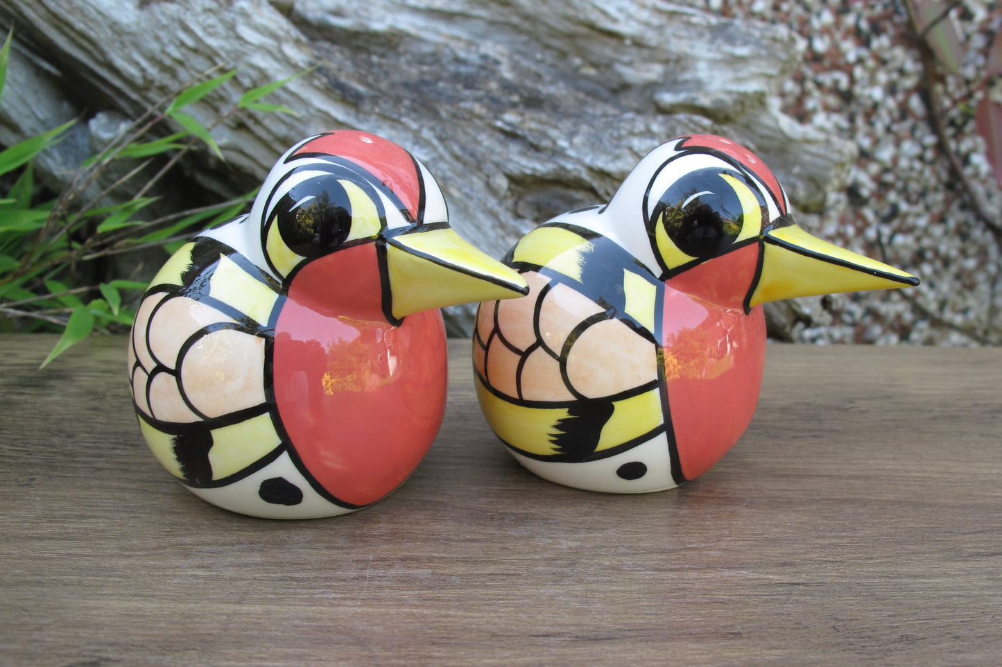 Lorna Bailey ROBIN CRUET Salt & Pepper Christmas 2004