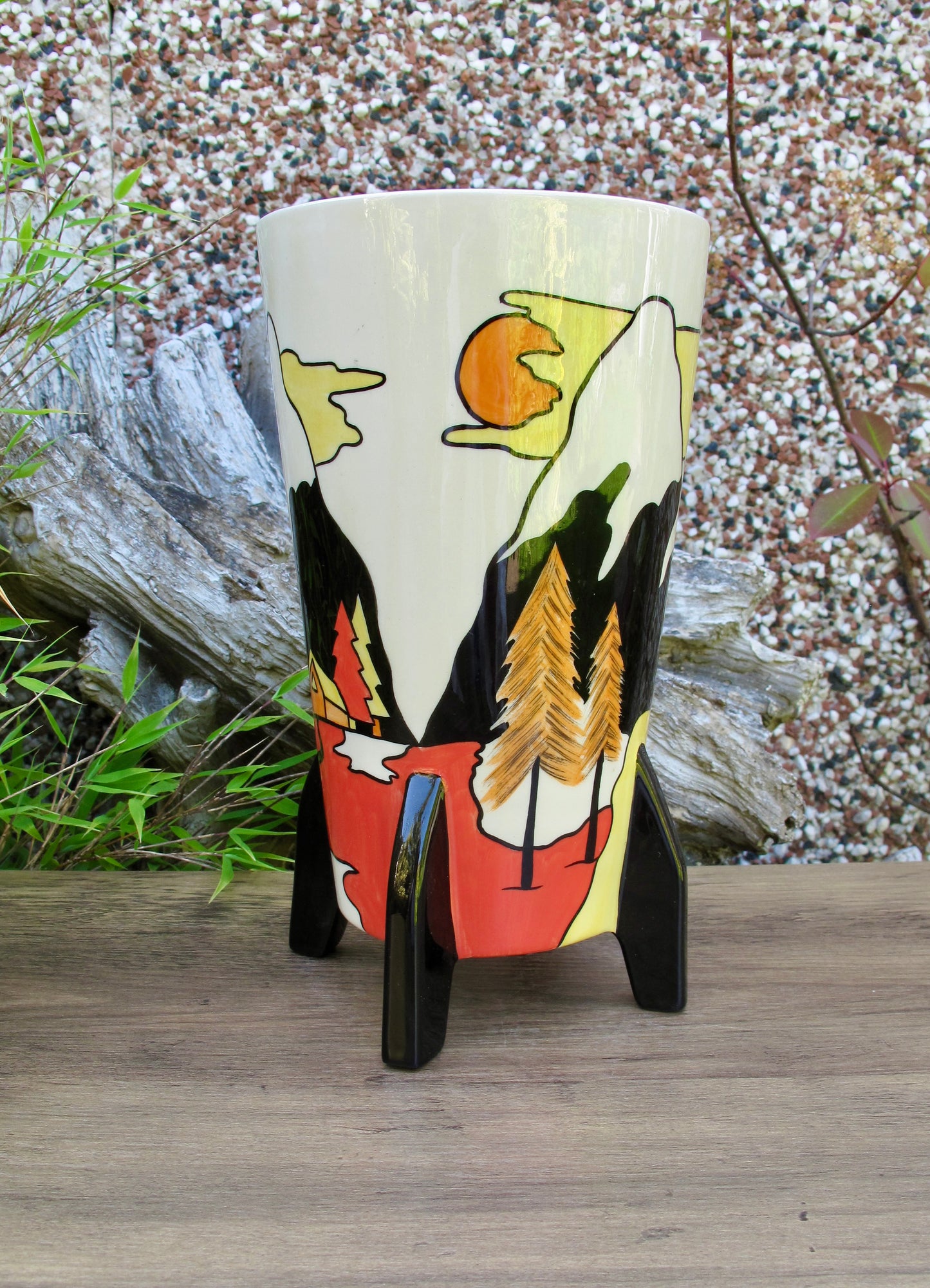 Lorna Bailey Rare ASPEN ROCKET VASE (Ref; The First Millennium Book)