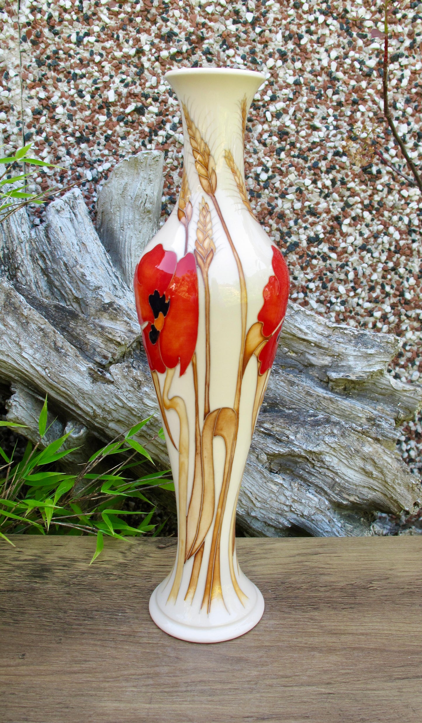 Moorcroft HARVEST POPPY VASE 138/12 Retail Price £239.50