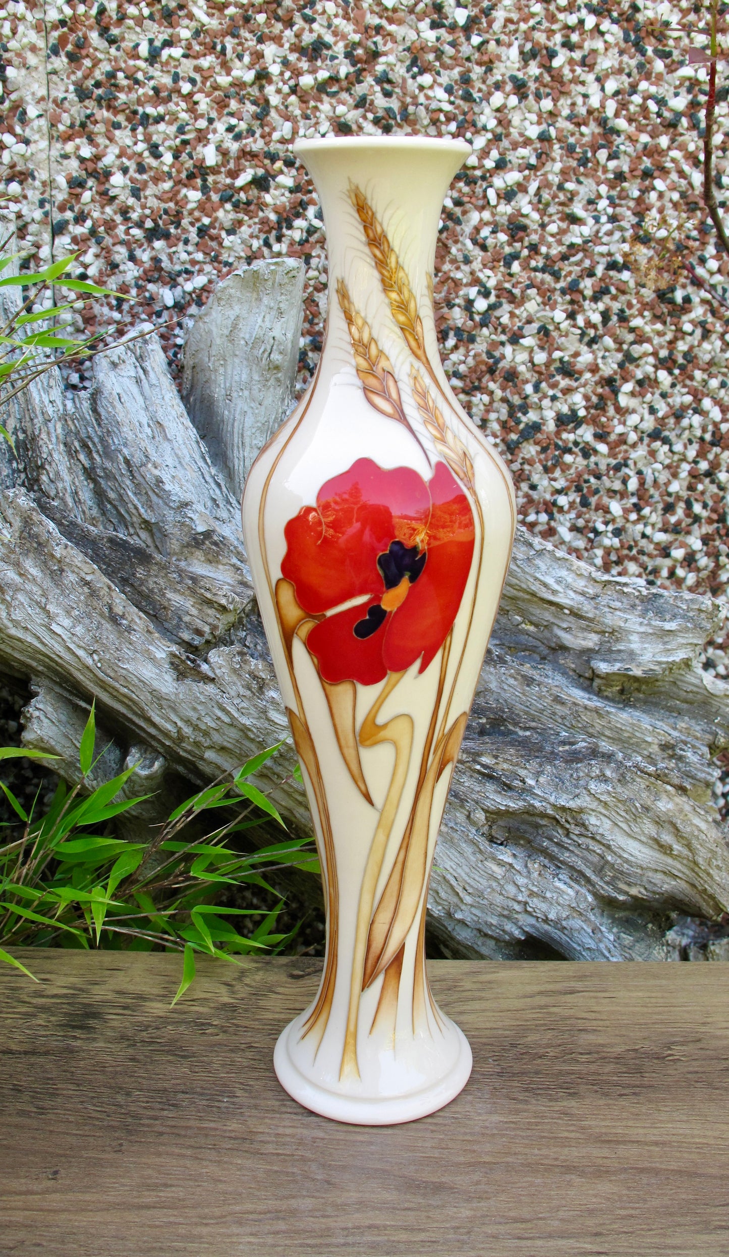 Moorcroft HARVEST POPPY VASE 138/12 Retail Price £239.50