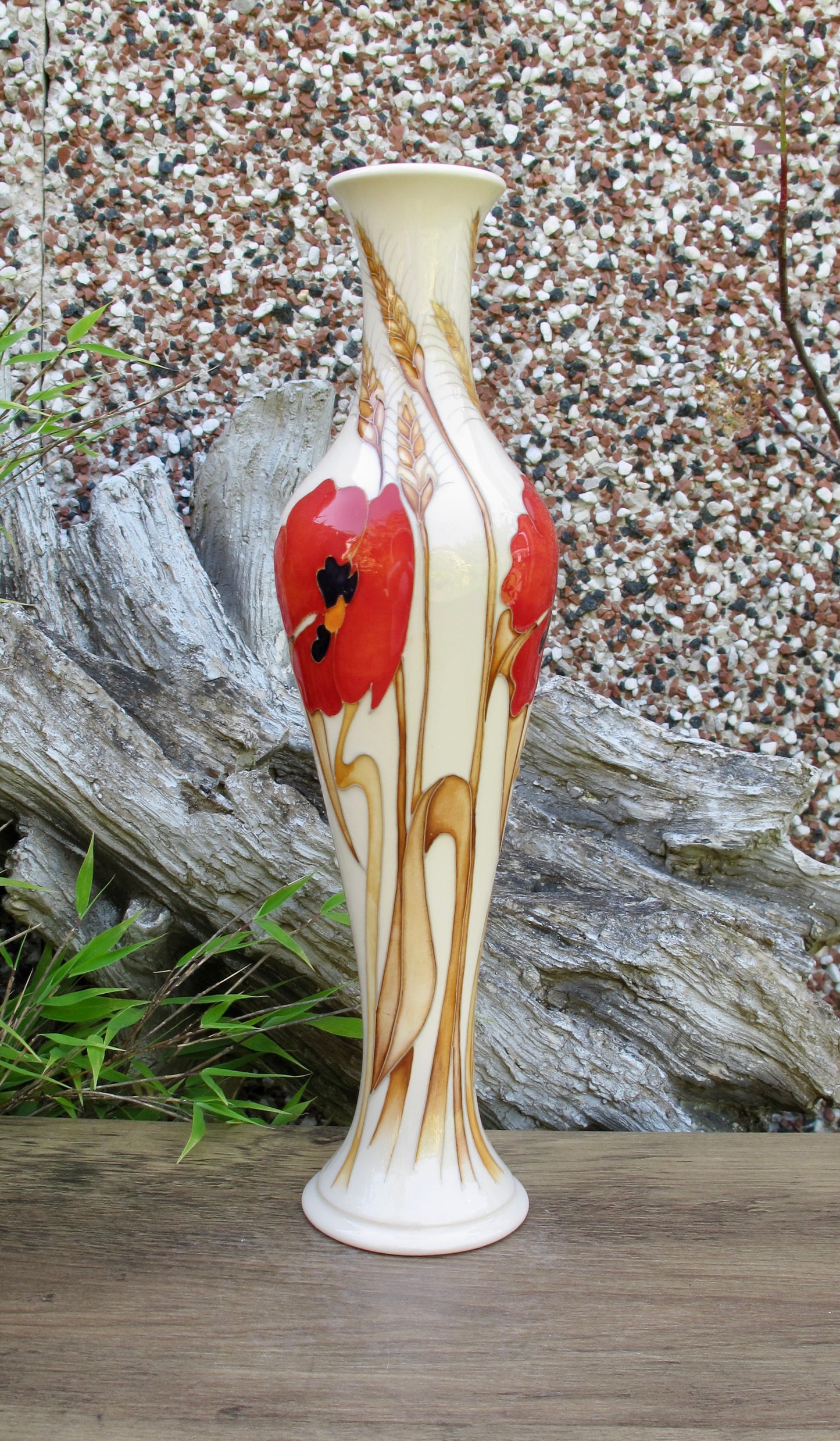 Moorcroft HARVEST POPPY VASE 138/12 Retail Price £239.50