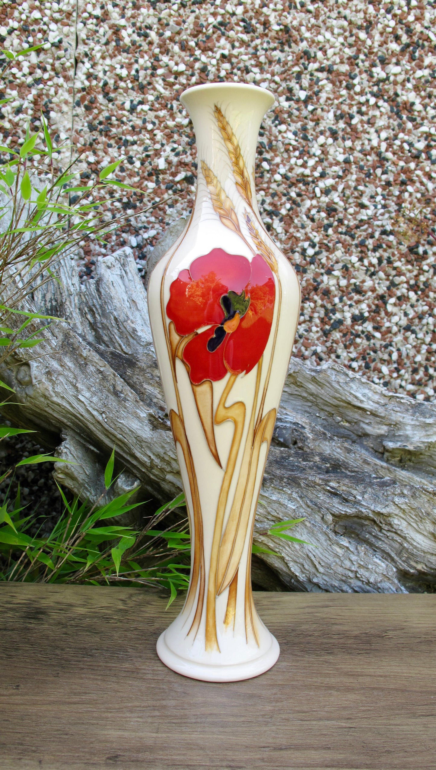 Moorcroft HARVEST POPPY VASE 138/12 Retail Price £239.50
