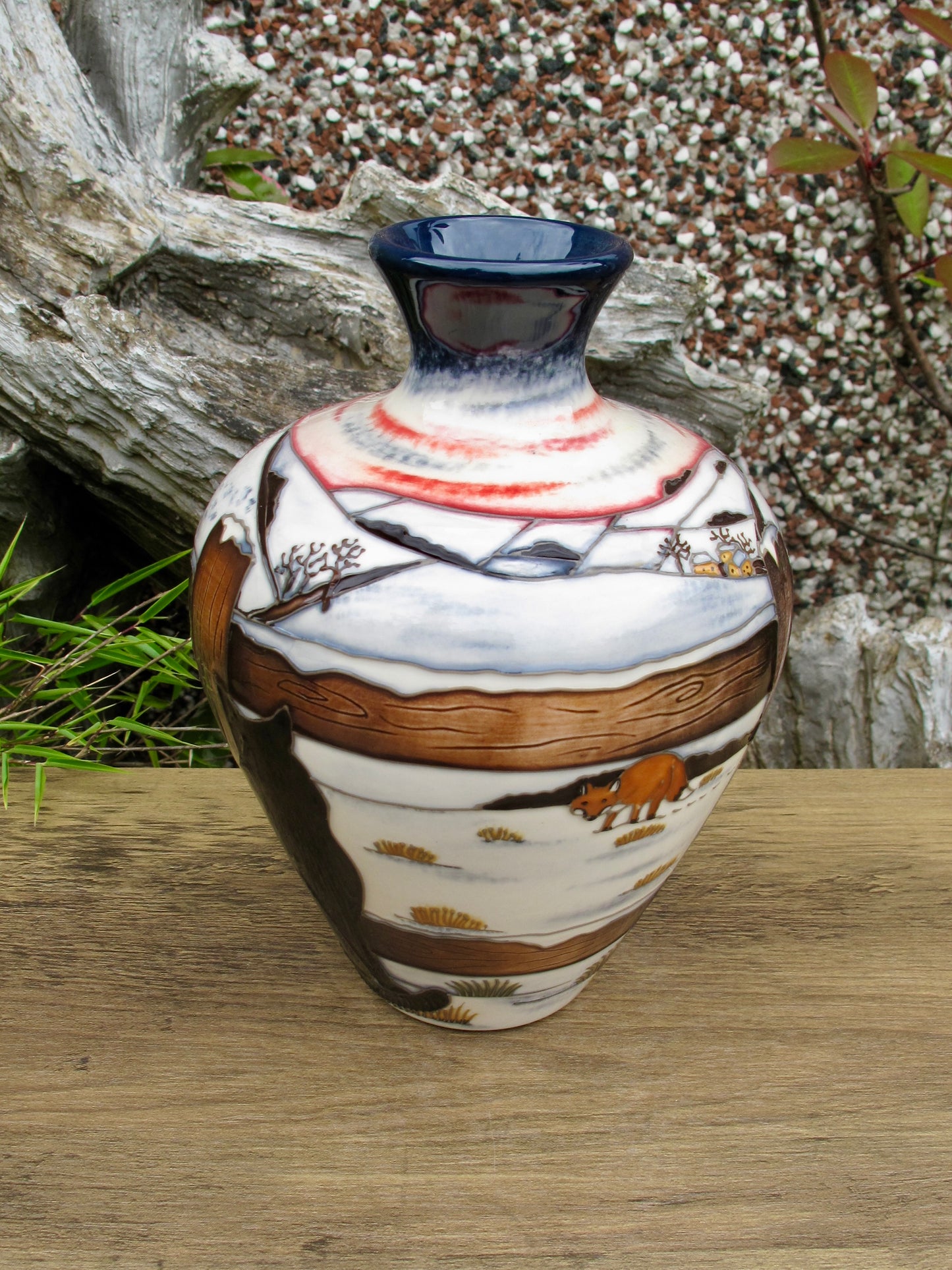 Moorcroft Exquisite Boxed WHO GOES THERE Vase 03/7 Numbered Edition