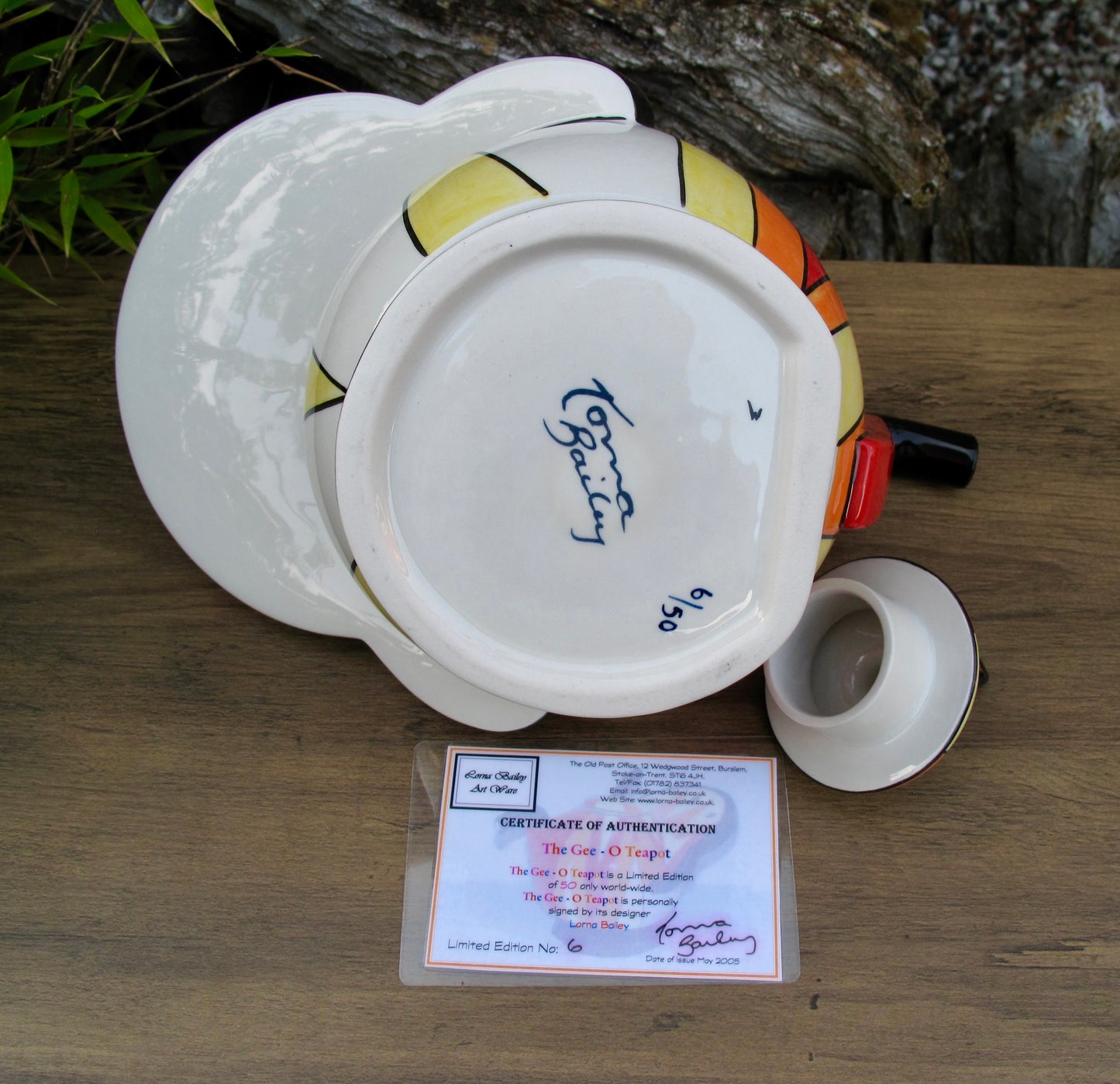 Lorna Bailey THE GEE-O TEAPOT Limited Edition 6/50 May 2005 COA