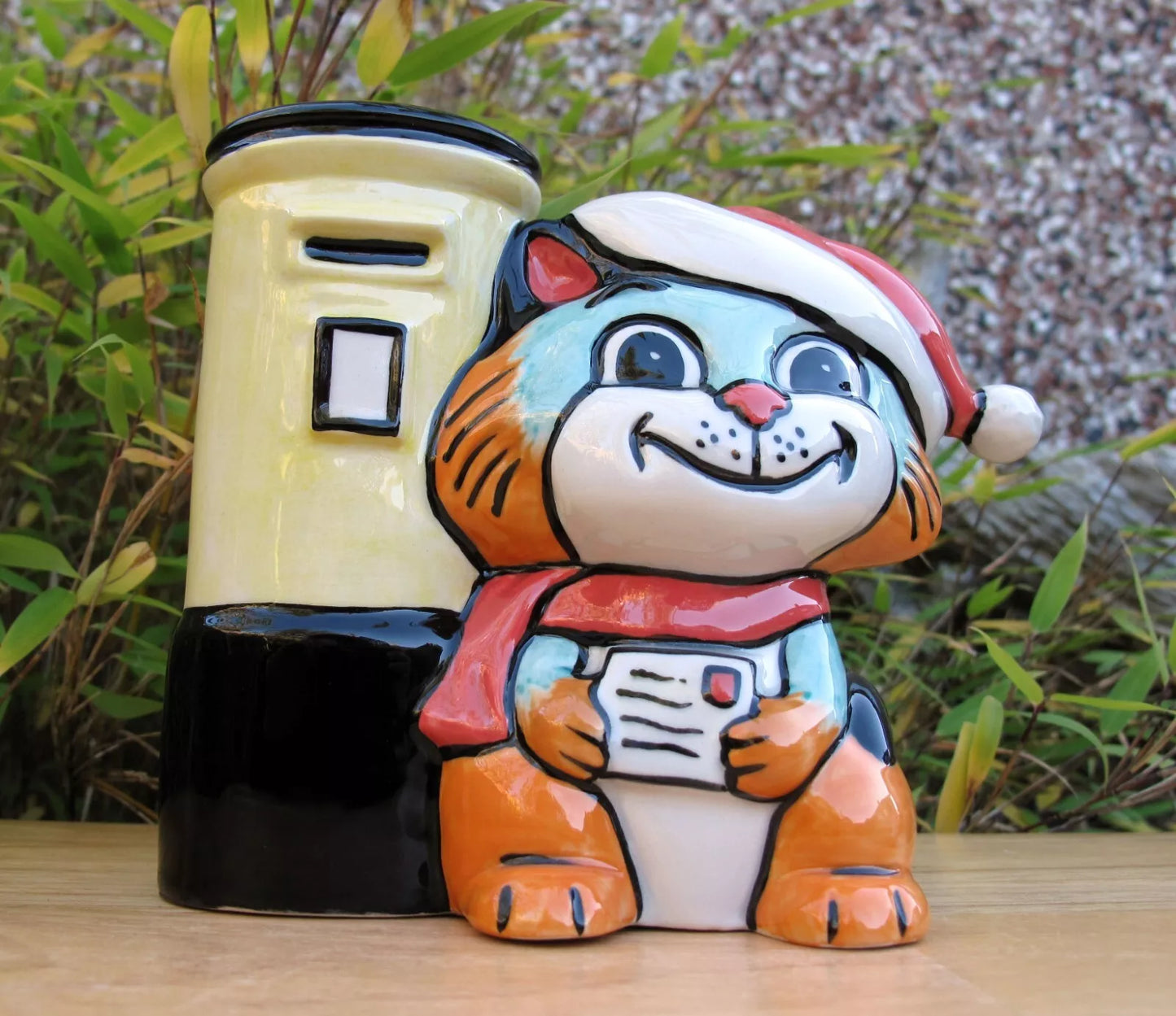 Lorna Bailey Exquisite PROTOTYPE SEASON GREETINGS CAT Christmas 2004 Postbox