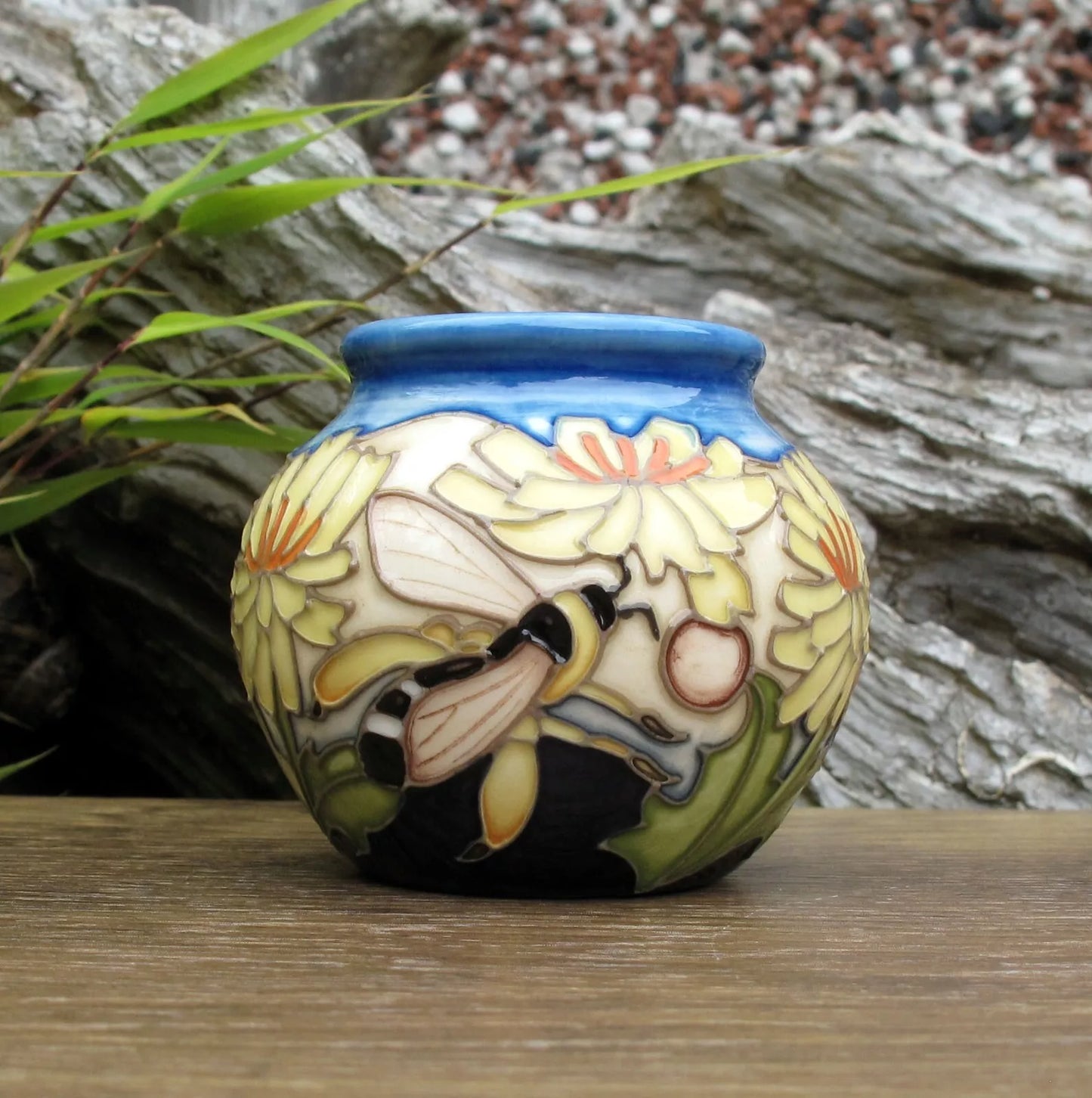 Moorcroft RSPB PANTALOON BEE Vase Shape 55/2 Retail Price £370 Emma Bossons