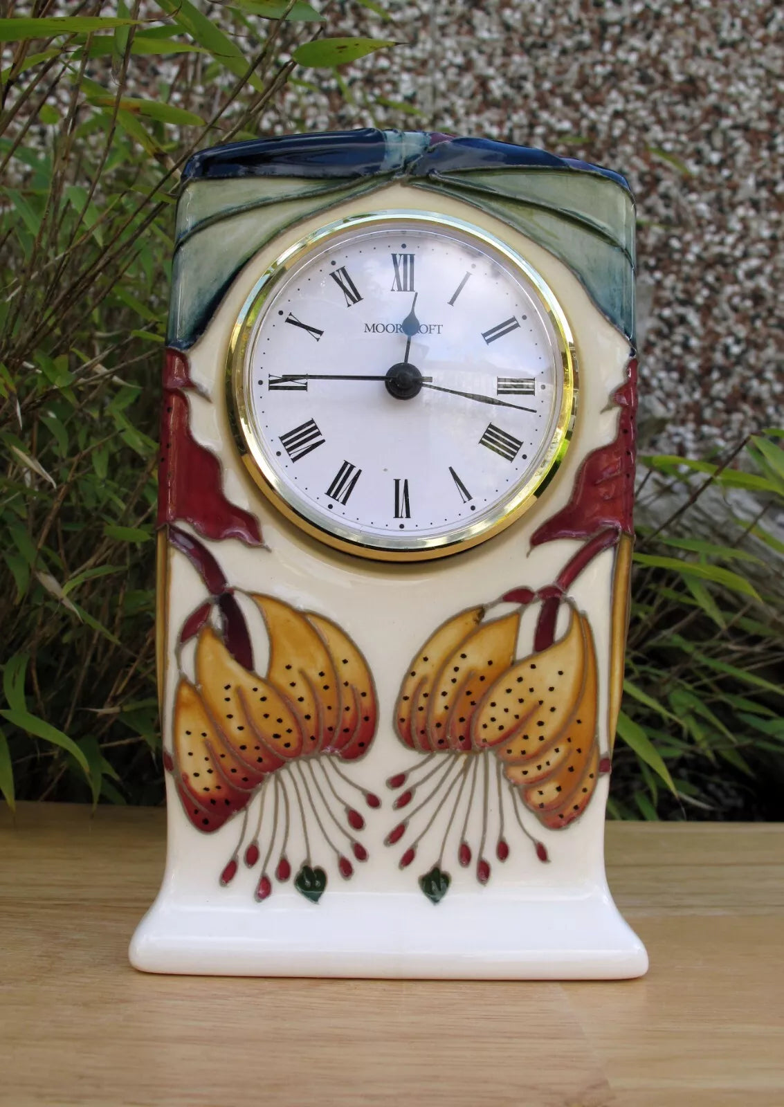 Moorcroft ANNA LILY CLOCK CL1 First Quality RRP £425 Floral  Nicola Slaney