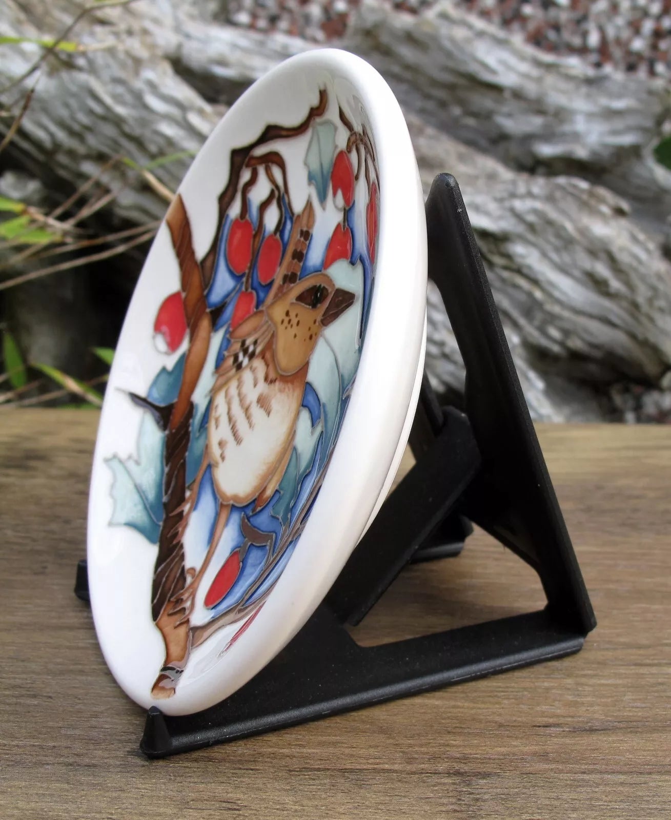 Moorcroft HAWTHORN REST Tray Coaster 780/4 Retail Price £230 WREN Birds