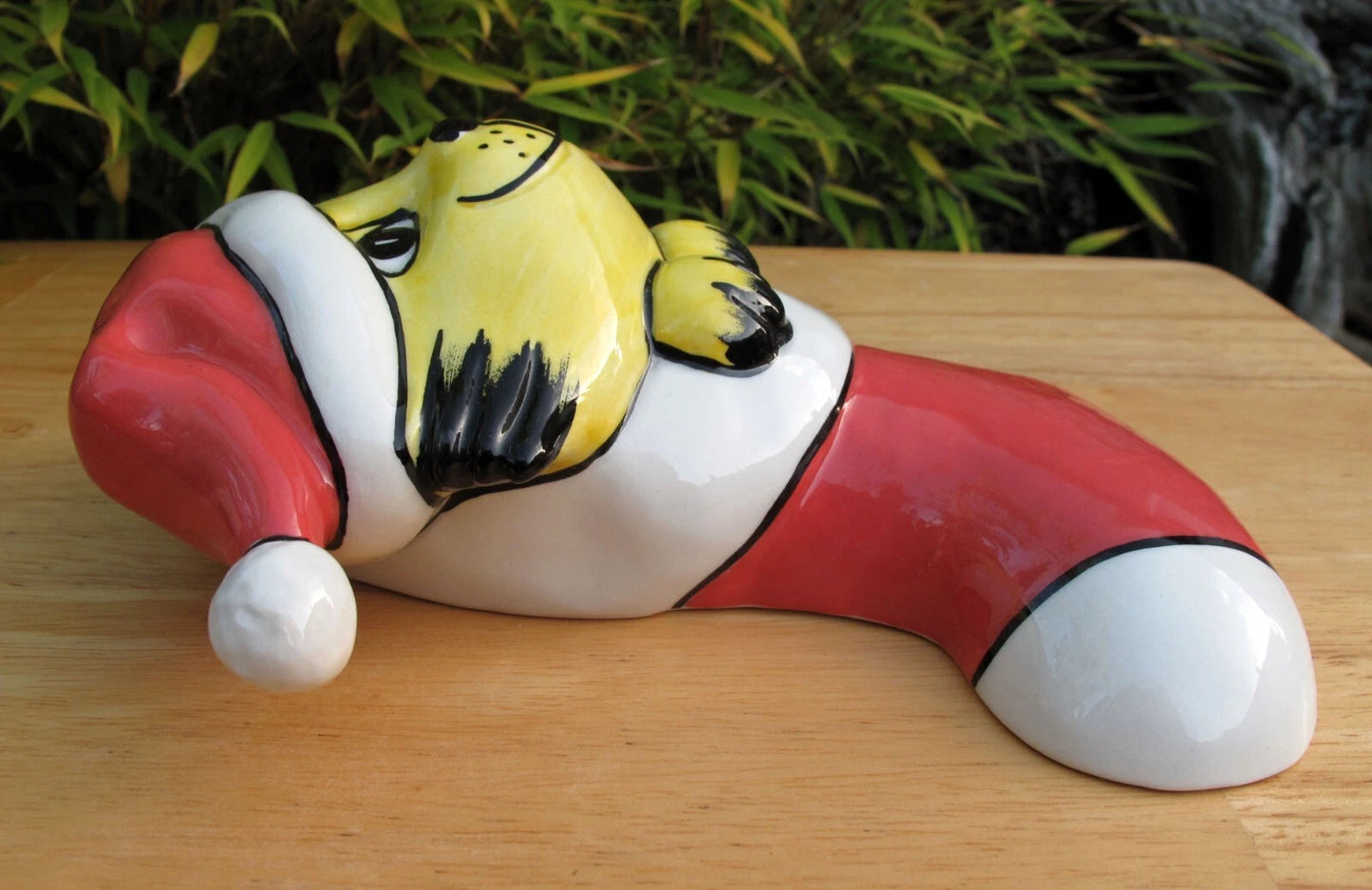 Lorna Bailey CHRISTMAS KITTY WALL PLAQUE ( Santa Cat ) Christmas 2004