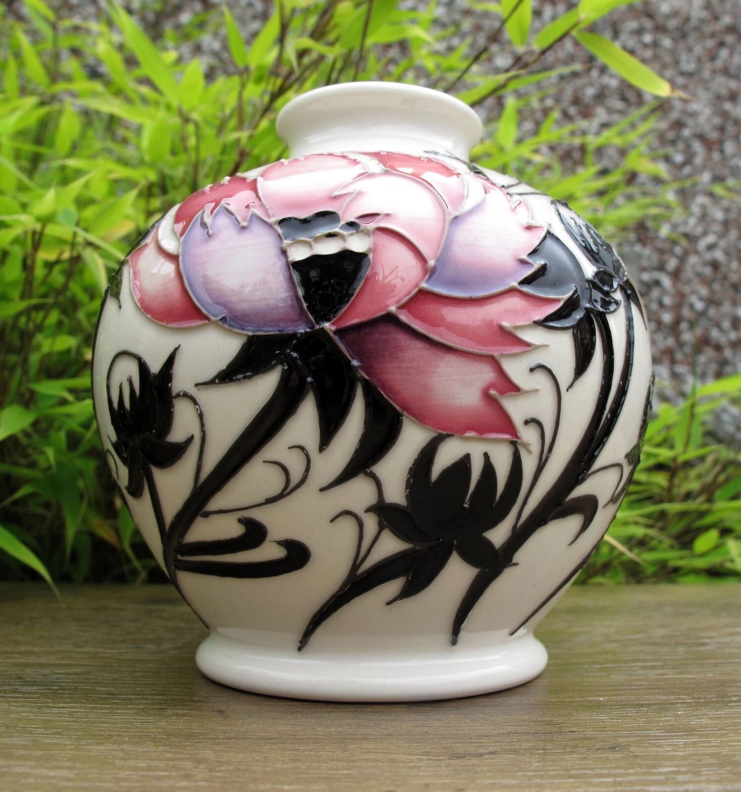 Moorcroft PINK COSMOS Floral Vase shape 41/4 Retail Price £330 Emma Bossoms