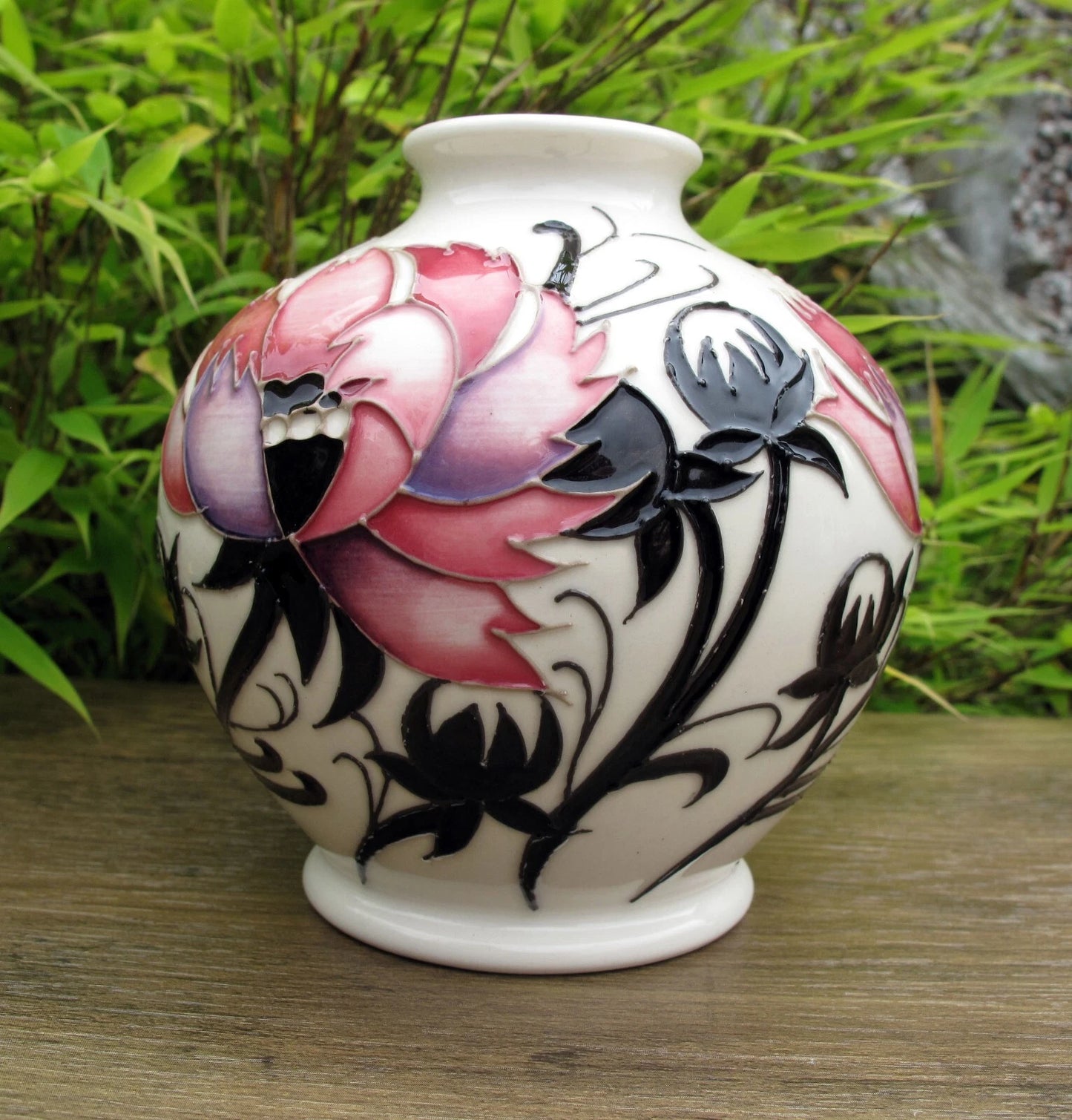 Moorcroft PINK COSMOS Floral Vase shape 41/4 Retail Price £330 Emma Bossoms