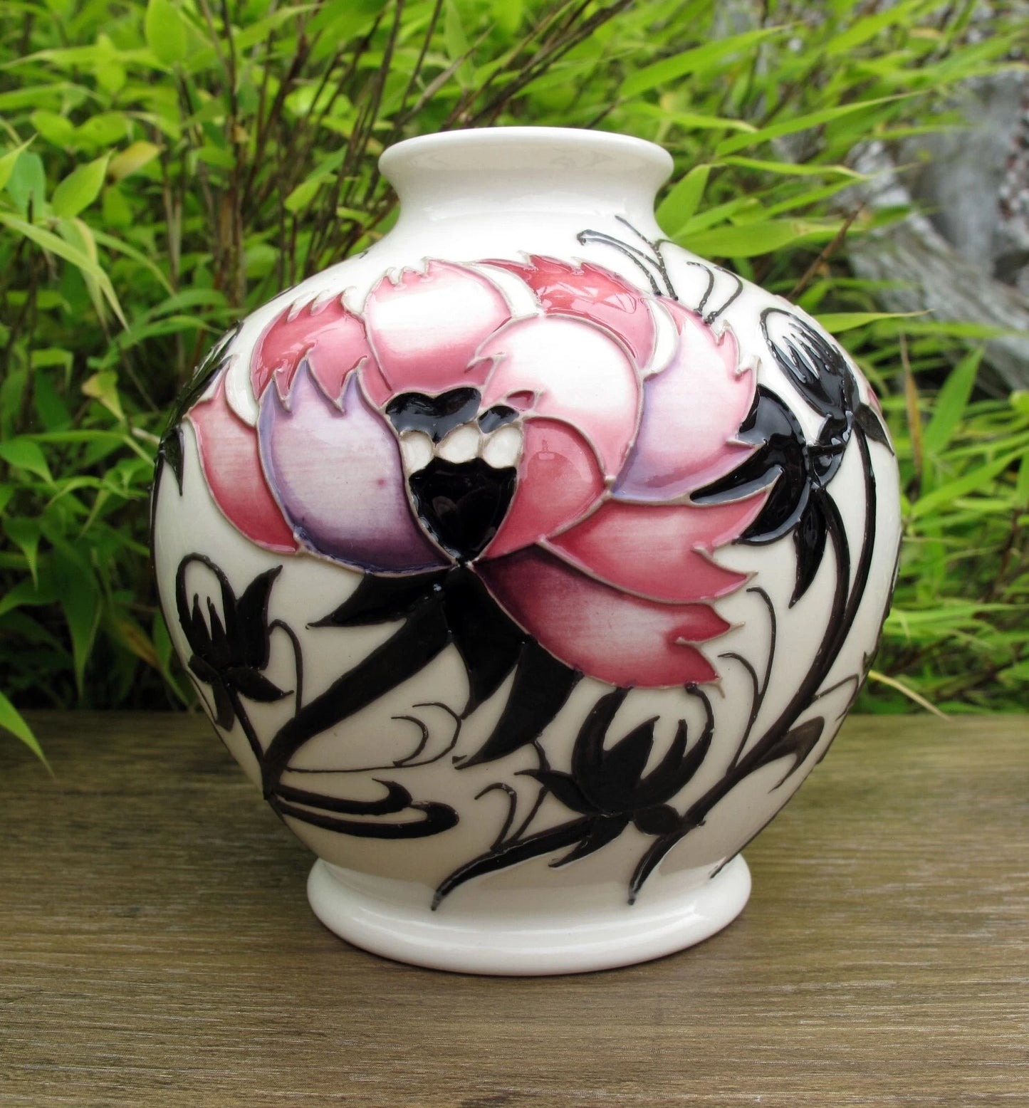 Moorcroft PINK COSMOS Floral Vase shape 41/4 Retail Price £330 Emma Bossoms