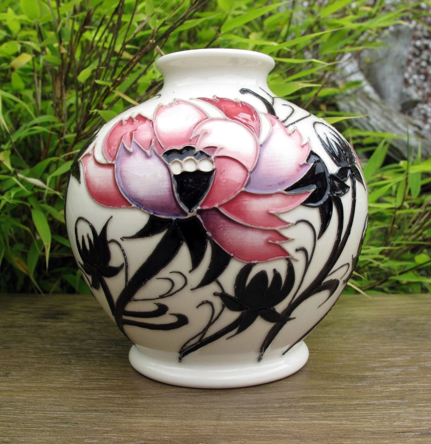 Moorcroft PINK COSMOS Floral Vase shape 41/4 Retail Price £330 Emma Bossoms