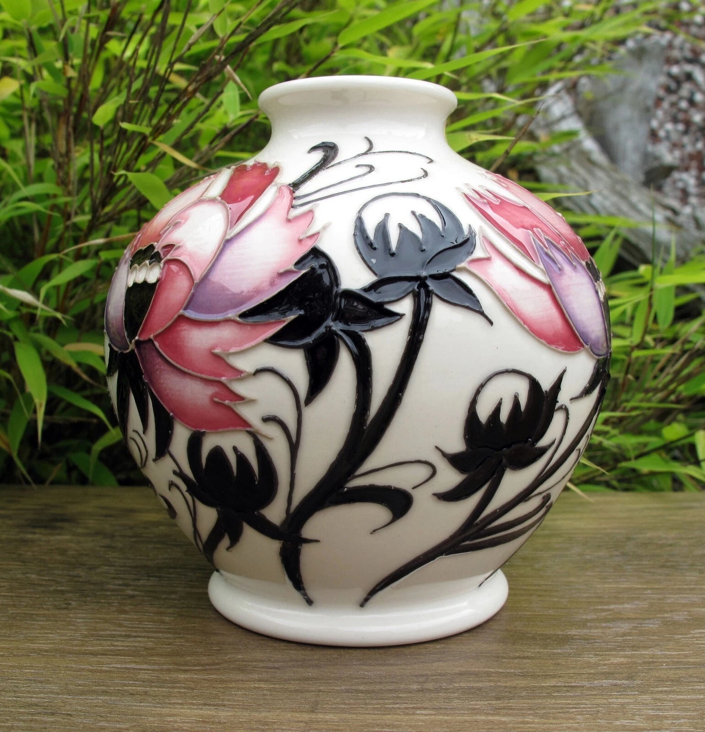 Moorcroft PINK COSMOS Floral Vase shape 41/4 Retail Price £330 Emma Bossoms