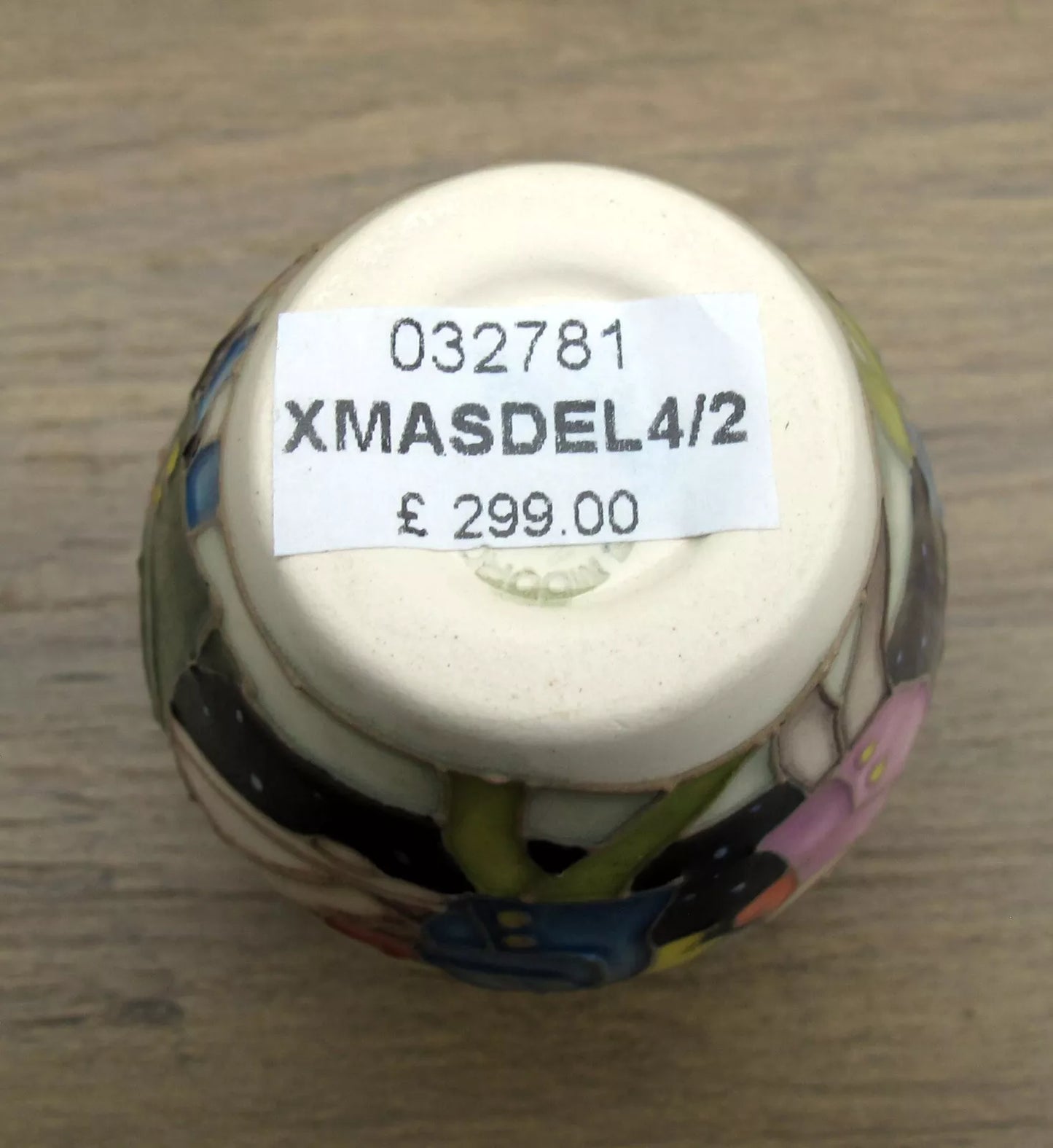 Moorcroft CHRISTMAS DELIVERY Miniature Vase 4/2 Retail Price £299