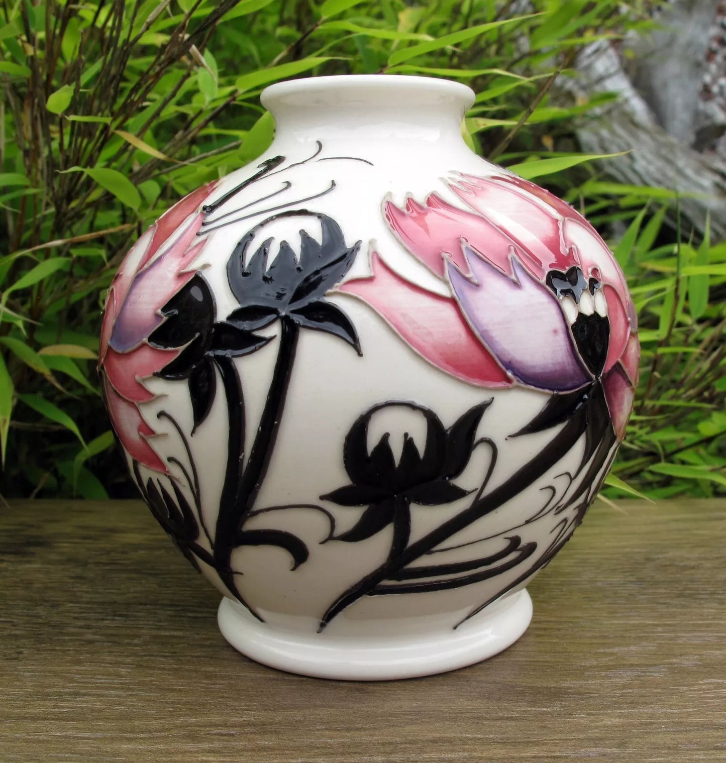 Moorcroft PINK COSMOS Floral Vase shape 41/4 Retail Price £330 Emma Bossoms