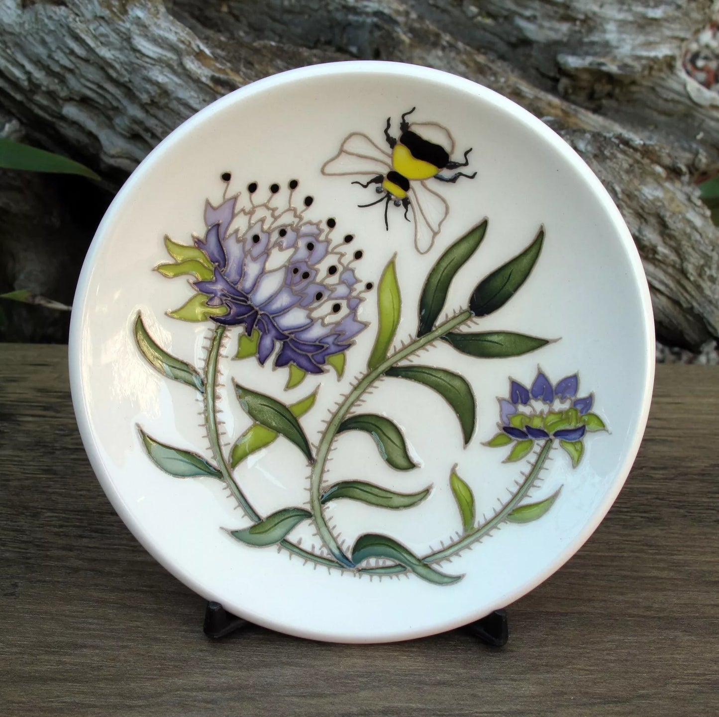 Moorcroft RSPB FIELD SCABIOUS 780/4 Tray Coaster 2025 Retail Price £120 Bees