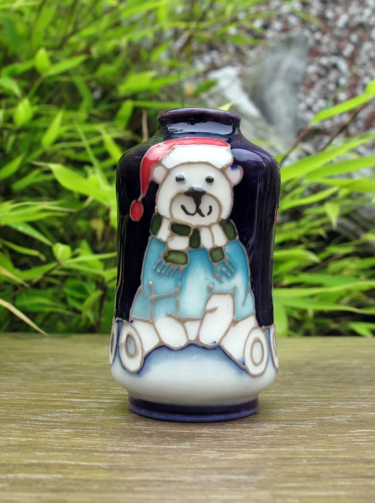 Moorcroft ARCTIC PARTY Miniature vase 98/2  Retail Price £224 Christmas Bear