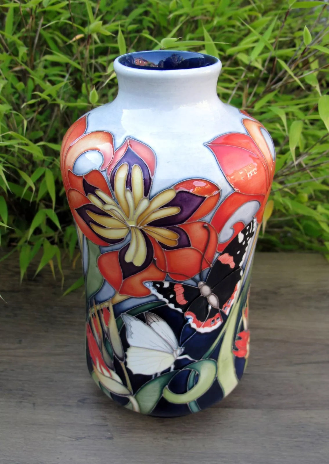 Moorcroft FIRE BLOOM 98/8 Vase Trial Dated 8.2.23 Retail Price £940 Butterflies