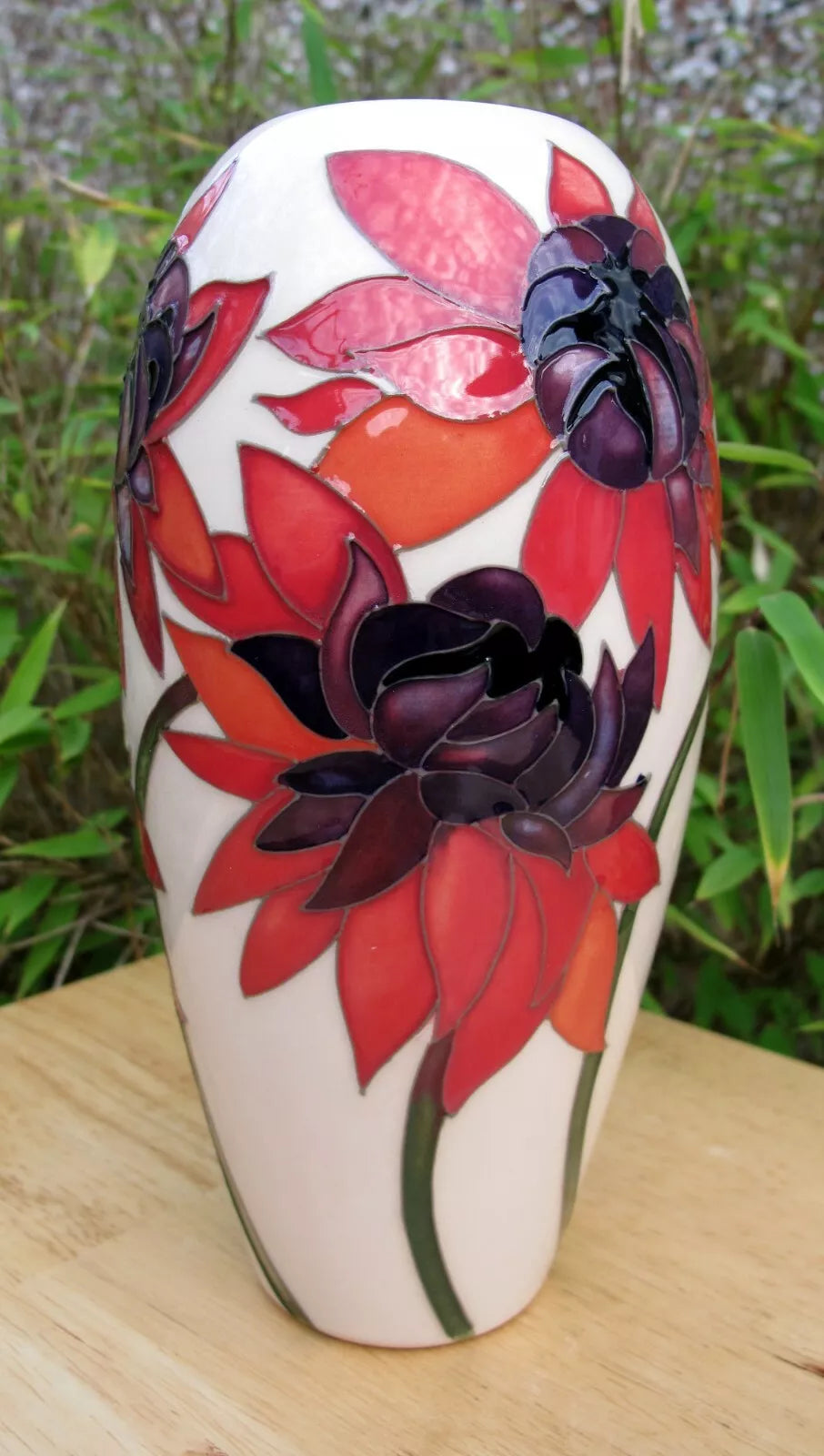 Moorcroft RUBY RED Vase Shape 101/7 Retail Price £380 Chrysanthemum Emma Bossons