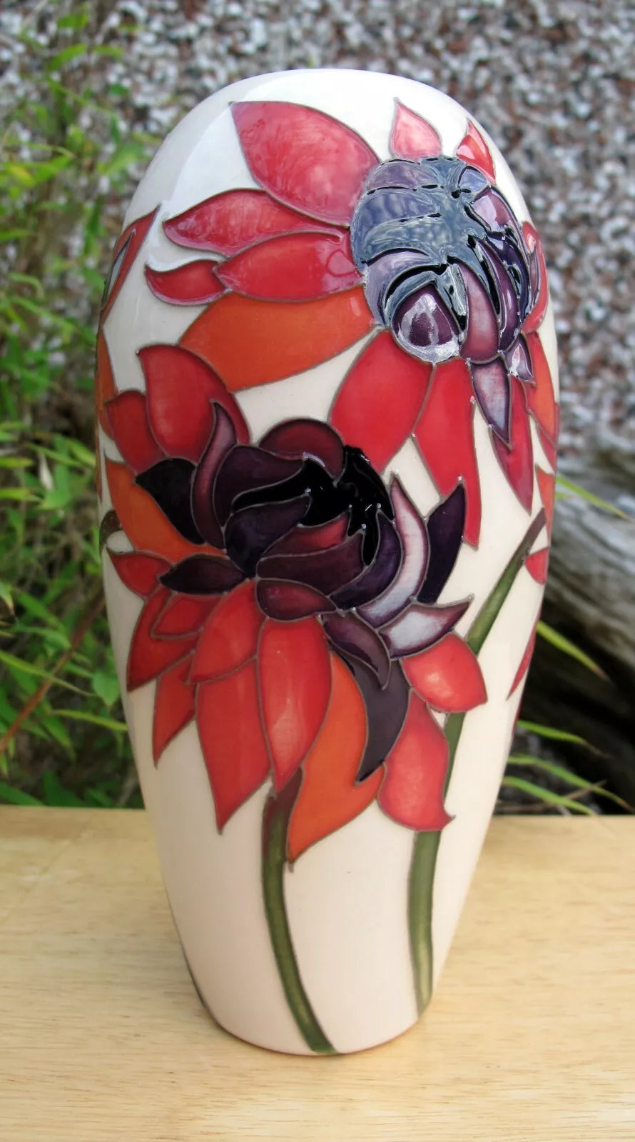 Moorcroft RUBY RED Vase Shape 101/7 Retail Price £380 Chrysanthemum Emma Bossons