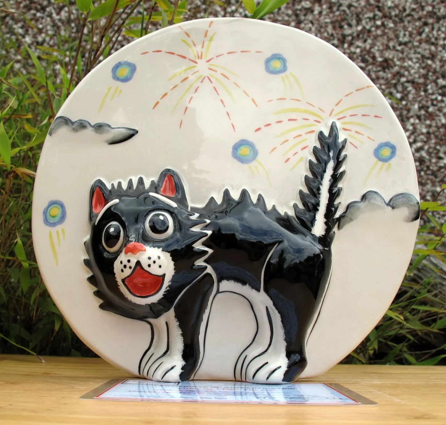 Lorna Bailey THUNDER FLASH Cat Plaque Limited Edition 56/75  Oct 03 Certificate